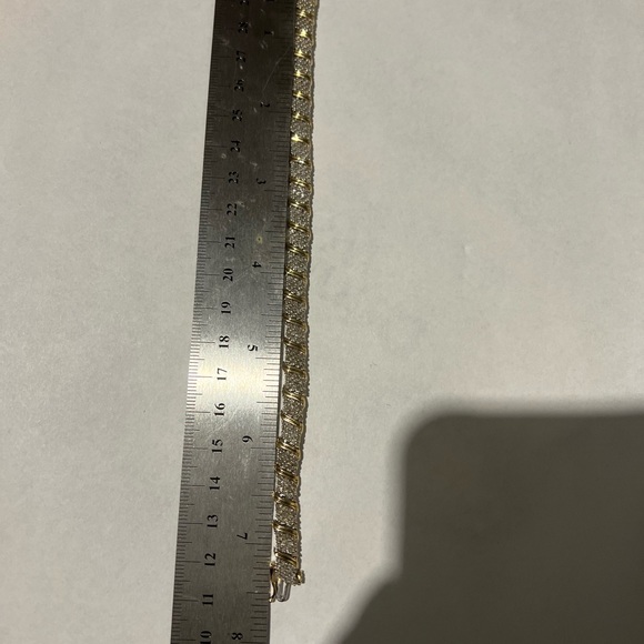 10K Yellow Gold 2 Carat Diamond Bracelet 10k Yellow Gold Earrings And 2 Toe Ring - Picture 5 of 14